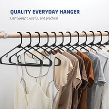 Load image into Gallery viewer, Black Standard Plastic Hangers (50 Pack) Durable Tubular Shirt Hanger Ideal for Laundry & Everyday Use, Slim & Space Saving, Heavy Duty Clothes Hanger for Coats, Pants, Dress, Etc. Hangs up to 5.5 lbs