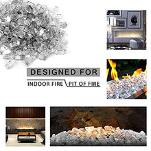 Load image into Gallery viewer, CJGQ Fire Glass 20LB for Fire Pit Extreme Tempature Rating Good for Propane or Natural Gas Reflective Fireplace Glass Crystal White