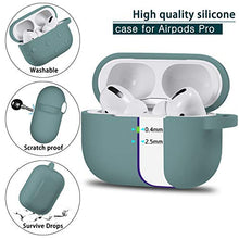 Load image into Gallery viewer, AirPods Pro Case Cover with Keychain, Full Protective Silicone Skin Accessories for Women Men with Apple 2019 Latest AirPods Pro Case,Front LED Visible-Pine Green