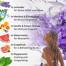 Load image into Gallery viewer, Cleverfy Aromatherapy Shower Steamers - Variety Pack of 6 Shower Bombs with Essential Oils. Mothers Day Ideas for Mom from Daughters. Purple Set Shower Steamer