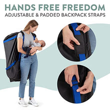 Load image into Gallery viewer, Stroller Bag for Airplane Travel - Baby Stroller Cover for Travelling - Durable Nylon Gate Check Bag with Backpack Straps to Easily Carry and Protect Single, Double, & Umbrella Strollers