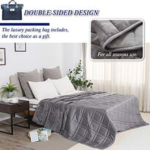 Load image into Gallery viewer, OMYSTYLE California King Size Weighted Blanket 20lbs(88''x104'', Double-Sided), Reversible Weighted Blanket with Warm Short Plush and Cool Tencel Fabric for All Season Use - Carry Bag Included
