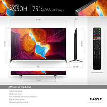Load image into Gallery viewer, Sony X950H 75 Inch TV: 4K Ultra HD Smart LED TV with HDR and Alexa Compatibility - 2020 Model