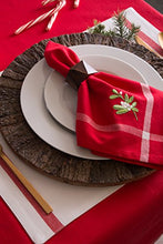 Load image into Gallery viewer, DII Embroidered Corner Christmas & Holiday Tabletop Collection, Napkin Set, Mistletoe 6 Piece