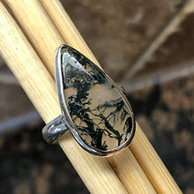 Load image into Gallery viewer, Natural Green Moss Agate 925 Solid Sterling Silver Ring Size 6