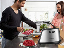 Load image into Gallery viewer, Electric Meat Grinder, Aobosi 3-IN-1 Meat Mincer & Sausage Stuffer,【1200W Max】Sausage & Kubbe Kits Included, 3 Grinding Plates,Dual Safety Switch, Stainless Steel Housing