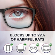 Load image into Gallery viewer, Stylish Blue Light Blocking Glasses for Women or Men - Ease Computer and Digital Eye Strain, Dry Eyes, Headaches and Blurry Vision - Instantly Blocks Glare from Computers and Phone Screens w/Case