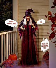 Load image into Gallery viewer, KNL Store 71" Life Size Hanging Animated Talking Witch Halloween Haunted House Prop Decor (1)