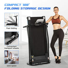 Load image into Gallery viewer, ANCHEER Folding Treadmill, Electric Running Machine with LCD Monitor Motorized,Pulse Grip and Safety Key,Portable Fitness Treadmill for Home/Office Use,US Stock (Black)