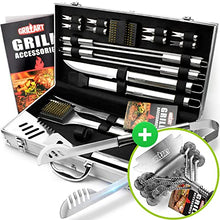 Load image into Gallery viewer, GRILLART 19PCS Premium BBQ Tool Grilling Utensil Set Bundle with Safe Grill Brush and Scraper Bristle Free