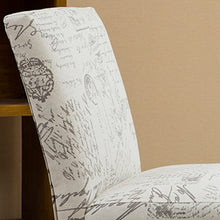 Load image into Gallery viewer, Roundhill Furniture Botticelli English Letter Print Fabric Armless Contemporary Accent Chair, Single