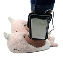 Load image into Gallery viewer, Millffy Adorable narwhal Super Soft Cotton Plush Slippers Warm Winter Indoor Cotton Unicorn Slippers (Women US 5/6 or UK 3/4 or EU 36/37, with USB Heating)