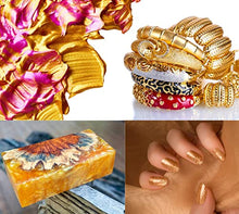 Load image into Gallery viewer, Gold Mica Powder for Epoxy Resin 3.5 oz /100g Powdered Pigment for Soap Colorant Bath Bomb Dye, Cosmetic Grade for Lip Gloss, Acrylic Nails Polish, Craft Projects
