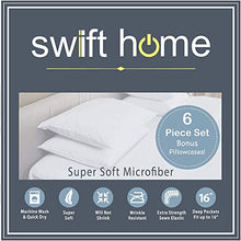 Load image into Gallery viewer, Swift Home Luxury Bedding Collection, Ultra-Soft Brushed Microfiber 6-Piece Bed Sheet Sets, Extremely Durable - Easy Fit - Wrinkle Resistant - (Includes 2 Bonus Pillowcases), Queen, Navy