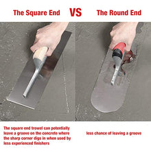 Load image into Gallery viewer, Goldblatt 2 Pieces Pool Trowel Stainless Steel with Soft Grip Handle, Includes 16'' x 4-1/2'' & 14'' x 4'' Finishing Trowels Set, Lightweight Alloy Mounting, Round End