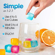 Load image into Gallery viewer, Reusable Ice Cubes For Drinks - Chills Drinks Without Diluting Them - Made From BPA Free Plastic - Refreezable, Washable, Quick And Easy To Use - For All Beverages - Pack Of 30 With Storage Container