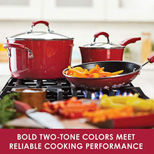 Load image into Gallery viewer, Rachael Ray Brights Sauce Pot/Saucepot with Steamer Insert, 3 Quart, Red Gradient