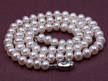 Load image into Gallery viewer, JYX Natural White Freshwater Cultured Pearl Necklace 18 inches (6mm)