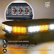 Load image into Gallery viewer, Xprite LED Rooftop Strobe Beacon Lights, Magnetic Base Emergency Traffic Hazard Warning Caution Lightbar w/ 38 Flashing Modes & Controller, for Construction Vehicles Snowplow Mail Trucks - White Amber