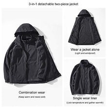 Load image into Gallery viewer, ANKIKI Women's Snowboard Ski Jackets 3 in 1 Winter Warm Snow Coat with Detachable Liner Waterproof Hooded Parka,Camouflage,5XL