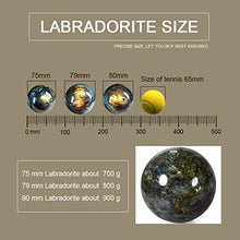 Load image into Gallery viewer, WindBell Large Rainbow and Blue Labradorite Sphere Natural Labradorite Ball Energy Stone Decoration