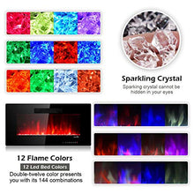 Load image into Gallery viewer, Tangkula 36" Recessed Electric Fireplace, in-Wall & Wall Mounted Electric Heater, Remote Control, Touch Screen, Adjustable Flame Color, Speed and Brightness, 750 W - 1500 W (36")