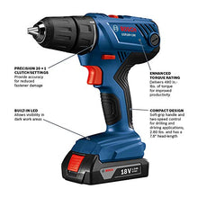 Load image into Gallery viewer, Bosch 18V Compact 1/2" Drill/Driver Kit with (2) 1.5 Ah Slim Pack Batteries GSR18V-190B22