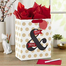 Load image into Gallery viewer, Hallmark 13" Large Anniversary Gift Bag with Tissue Paper (You & Me, Polka Dots on White) for Anniversary, Valentines Day, Grooms Gift and More