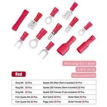 Load image into Gallery viewer, Nilight 540PCS Mixed Quick Disconnect Electrical Insulated Butt Bullet Spade Fork Ring Solderless Crimp Terminals 22-16/16-14/12-10 Gauge Electrical Wire Connectors Assortment Kit, 2 Years Warranty