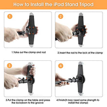 Load image into Gallery viewer, iPad Stand Tripod, Sunhop 57" Foldable Floor Bluetooth Control Mount Tablet Stand, 360 Rotating Height Adjustable for iPad Air, iPad Pro 9.7"/10.5"/11"/12.9" and More 9 to 14.5 Inch Tablets
