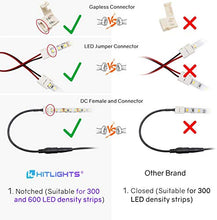 Load image into Gallery viewer, HitLights LED Strip Connector 2Pin 8mm LED Connector Kit Include Solderless Gapless Connector, 6Inch Jumper Connector, DC Female and Connector, DC Jack Splitter for 3528 5050 LED Strip