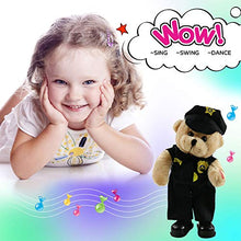Load image into Gallery viewer, Houwsbaby Singing Police Teddy Bear Dancing Plush Bear Toy Musical Stuffed Animal in Justicial Uniform Electric Interactive Animated Gifts for Kids Boy Girls Holiday Valentine's Day Birthday,14''