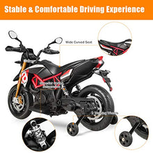 Load image into Gallery viewer, Costzon 12V Kids Motorcycle, Licensed Aprilia Electric Motorcycle Ride On Toy w/ Training Wheels, Spring Suspension, LED Lights, Sounds & Music, MP3, Battery Powered Dirt Bike for Boys & Girls, Red