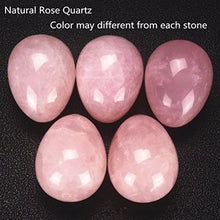 Load image into Gallery viewer, TOP-VRA Jade Stone Egg Yoni Eggs, GIA Certified, Massage Kegel Eggs 3PCS Natural Crystal Beads Chakra Healing Yoga Exercise Eggs To Train Pelvic Muscles Kegel Exercise (Rose Quartz)