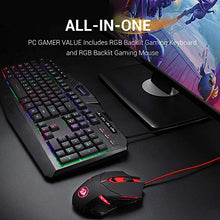 Load image into Gallery viewer, Redragon S101 Wired Gaming Keyboard and Mouse Combo RGB Backlit Gaming Keyboard with Multimedia Keys Wrist Rest and Red Backlit Gaming Mouse 3200 DPI for Windows PC Gamers (Black)