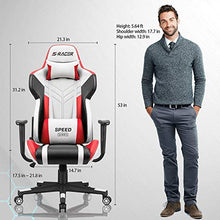 Load image into Gallery viewer, Homall Gaming Chair Racing Style High-Back PU Leather Office Chair Computer Desk Chair Executive and Ergonomic Swivel Chair with Headrest and Lumbar Support (White/Red)
