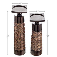 Load image into Gallery viewer, Creative Scents Dublin Set of 2 Candle Holders and Matching 5 X 7 Picture Frame - Home Decor Centerpiece for Fireplace, Desktop, Living or Dining Room Table, Coffee Table Mantle Decor (Coffee Brown)