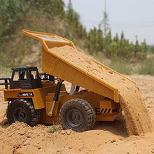 Load image into Gallery viewer, fisca Remote Control Dump Truck 2.4Ghz 4WD RC Truck 6 Channel Mine Construction Vehicle Toy Machine Model with LED Light and Metal Cab for Kids