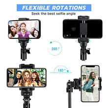 Load image into Gallery viewer, UBeesize 54-inch Selfie Stick Tripod, Detachable and Extendable Phone Tripod for Cell Phone, Compatible with iPhone and Android Phone, Includes Wireless Remote, Cell Phone Holder and Gopro Adapter