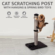 Load image into Gallery viewer, Max & Marlow Cat Scratch Post 26" | Tall Cat Scratcher Post with Sisal Rope | Features Hanging & Spring Toy | Great for All Indoor Cat Breeds & Sizes