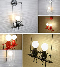 Load image into Gallery viewer, Wen long shop Creative Wall lamp Simple Modern Living Room Bedroom Bedside lamp Corridor Aisle Staircase Wrought Iron lamp E27 Base Indoor Home