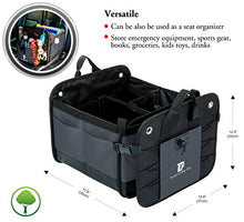 Load image into Gallery viewer, TrunkCratePro Premium Multi Compartments Collapsible Portable Trunk Organizer for auto, SUV, Truck, Minivan (black) (Regular, Gray)