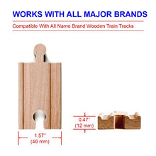 Load image into Gallery viewer, Tiny Conductors 52 Piece Wooden Train Track Set - 100% Real Wood, Compatible with Thomas and All Other Major Brands Wooden Toy Railroad Sets (52-Piece)
