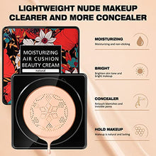 Load image into Gallery viewer, Mushroom Head Air Cushion CC Cream, BB Cream, Moisturizing Concealer, Moisturizing BB Cream Makeup Base Long Lasting with Mushroom Makeup Sponge, Easy to Apply, Round (Natural)