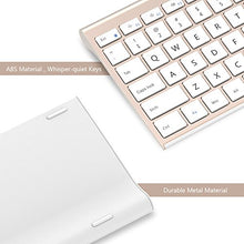 Load image into Gallery viewer, Wireless Keyboard Mouse, Jelly Comb 2.4GHz Ultra Slim Full Size Rechargeable Wireless Keyboard and Mouse Combo for Windows, Laptop, Notebook, PC, Desktop, Computer (White and Gold)