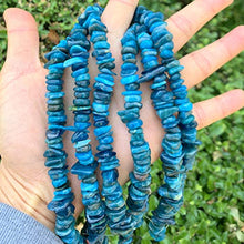 Load image into Gallery viewer, 1 Strand Top Quality Natural Blue Kyanite Gemstone 7-12mmmm Center Drilled Rondelle Loose Stone Beads 15 Inch for Jewelry Making GZ7-12