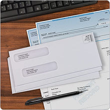 Load image into Gallery viewer, Quality Park #8 Double Window Security Envelopes for QuickBooks Checks, Redi-Strip Self Seal Closure, 3 5/8 x 8 11/16, 24 lb White, 500/Box (QUA50766)