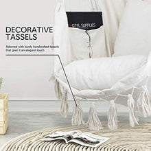 Load image into Gallery viewer, WBHome Extra Large Hammock Chair Swing with Hardware Kit, Hanging Macrame Chair Cotton Canvas, Include Carry Bag & Two Soft Seat Cushions, for Bedroom Indoor Outdoor, Max. Weight 330 Lbs (Beige)