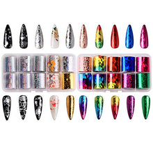 Load image into Gallery viewer, Makartt Nail Art Foil Glue Gel with Starry Sky Star Foil Stickers Set Nail Transfer Tips Manicure Art DIY 15ML, 20PCS (2.5cm100cm) Stickers, Nail Dryer Curing Lamp Required