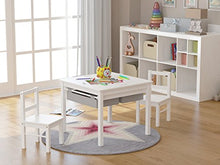 Load image into Gallery viewer, UTEX 2-in-1 Kids Multi Activity Table and 2 Chairs Set with Storage (White)
